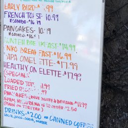 Breakfast menu board