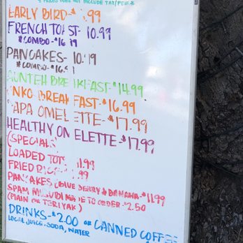 Aloha Smash Burger - Waikiki - Breakfast menu board - Burgers Near Me - Honolulu, Hawaii
