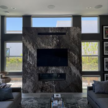 Natural Stone Design Group - Quartzite Slab Fireplace - General Contractors Near Me - Indio, California