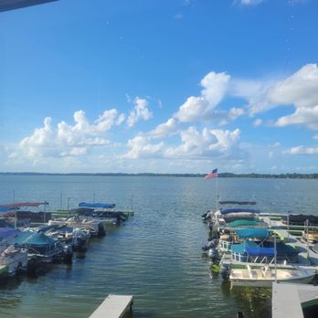 Lake Eustis Waterfront Grille - The view from upper level corner table - Seafood Near Me - Eustis, Florida Lake Eustis Waterfront Grille - The view from upper level corner table - Seafood Near Me - Eustis, Florida