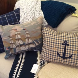 The Peake House - Gorgeous nautical pillows.  The needlepoint clipper ship pillow is amazing!
