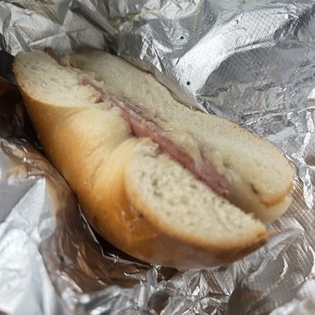 Straight From New York Bagels - Taylor ham (pork roll) and provolone on a plain bagel - Bagels Near Me - Naples, Florida