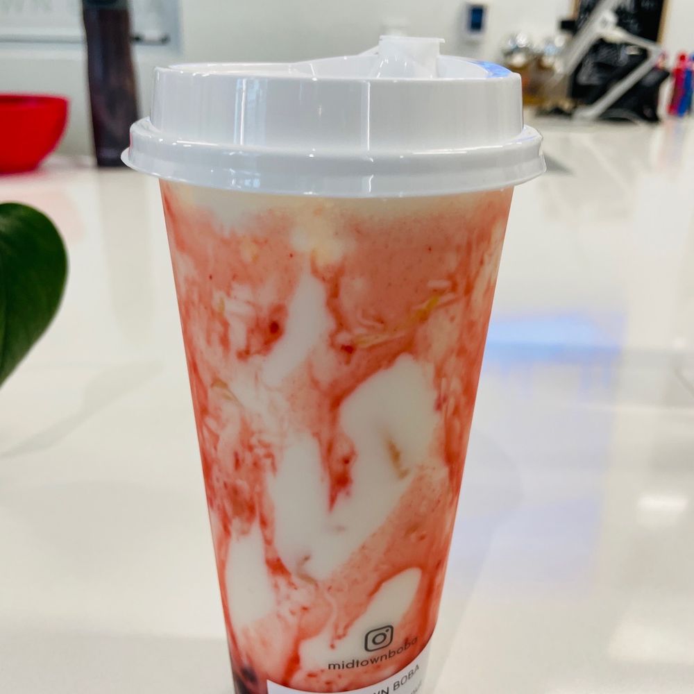 Midtown Boba - Strawberries and Coconut Cream Blend Tea - Bubble Tea Near Me - Tampa, Florida Midtown Boba - Strawberries and Coconut Cream Blend Tea - Bubble Tea Near Me - Tampa, Florida