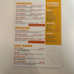 Holy Cow - Menu