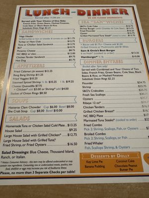 Menu photo 1 Sam & Omie's Restaurant Nags Head, NC