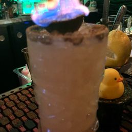 Green hat grog.   Flamin!