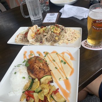 Kona Brewing - Macadamia crusted fish of the day , pork tacos - Pubs Near Me - Honolulu, Hawaii Kona Brewing - Macadamia crusted fish of the day , pork tacos - Pubs Near Me - Honolulu, Hawaii
