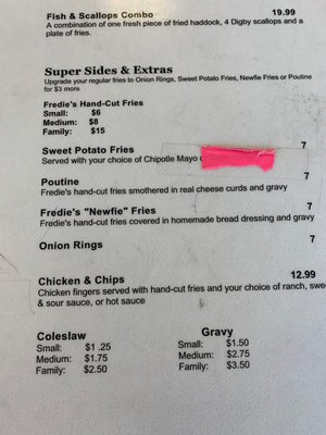 Menu photo 1 Fredie's Fantastic Fish House Halifax, NS Menu photo 1 Fredie's Fantastic Fish House Halifax, NS