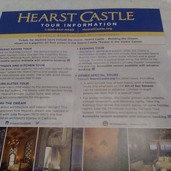 Enterprise Rent-A-Car - The pamphlet for "Hearst Castle". (back page). - Car Rental Near Me - Studio City, California