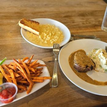 Harborside Restaurant - Halibut, Filet mignon andac and cheese. - American Near Me - Newport Beach, California Harborside Restaurant - Halibut, Filet mignon andac and cheese. - American Near Me - Newport Beach, California