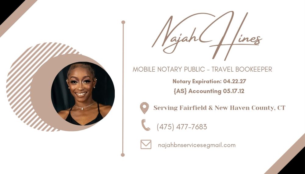 NAJAH NOTARY SERVICES Request a Quote Fairfield, Connecticut Notaries Phone Number Yelp