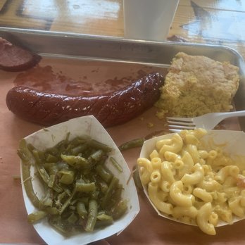 Shotgun Willie's BBQ - Polish Sausage, Mac and Cheese, green beans & jalapeño cornbread. - Barbeque Near Me - Madison, Tennessee Shotgun Willie's BBQ - Polish Sausage, Mac and Cheese, green beans & jalapeño cornbread. - Barbeque Near Me - Madison, Tennessee