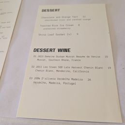 Dessert Menu Dessert Menu