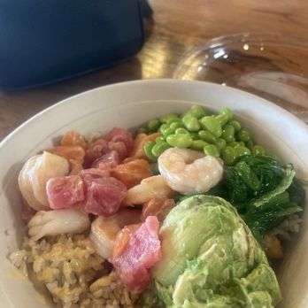 PokiRito - Ahi tuna, salmon, and shrimp with avocado, sewed, and edamame - Seafood Near Me - San Luis Obispo, California PokiRito - Ahi tuna, salmon, and shrimp with avocado, sewed, and edamame - Seafood Near Me - San Luis Obispo, California