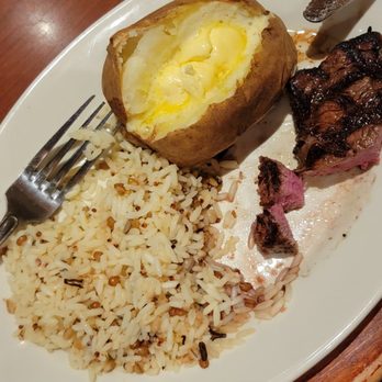 Black Angus Steakhouse - Filet Mignon, with baked potato and 5 grain rice pilaf. - Steakhouses Near Me - Temecula, California