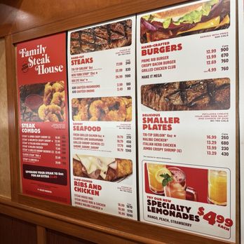 Sizzler - Menu as of 3/1/2025 - Steakhouses Near Me - Santa Clara, California