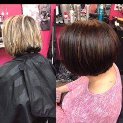 The Bombshell Salon - Before and after. I will let you guess which one is which.