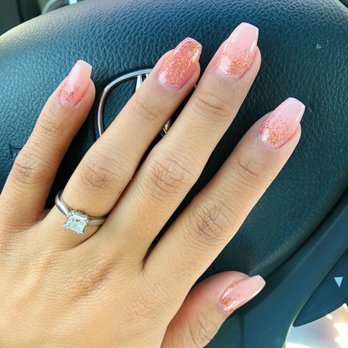Canyon Nails - Nude with rose gold glitter - Nail Salons Near Me - Puyallup, Washington Canyon Nails - Nude with rose gold glitter - Nail Salons Near Me - Puyallup, Washington
