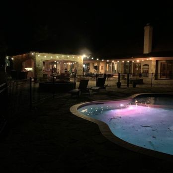 Rockin' Star Ranch - Pool area at night - Venues & Event Spaces Near Me - Brenham, Texas