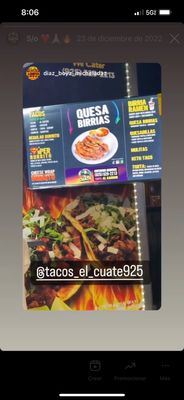 Menu photo 2 Tacos El Cuate Pittsburg, CA
