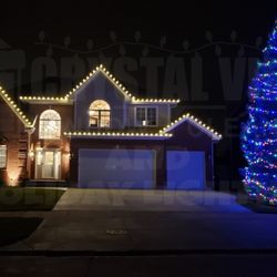 Crystal View Window & Holiday Lighting - The combination of warm white with multi color