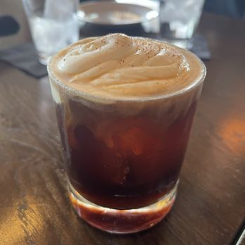 Born & Bred - The Newcomer brunch cocktail: vanilla vodka, coffee liqueur, cold brew, cinnamon - Breakfast & Brunch Near Me - Chandler, Arizona Born & Bred - The Newcomer brunch cocktail: vanilla vodka, coffee liqueur, cold brew, cinnamon - Breakfast & Brunch Near Me - Chandler, Arizona