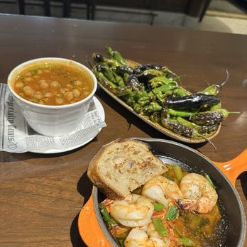 The Bench - Chickpea daily soup, shishito peppers, shrimp appetizer - New American Near Me - Pebble Beach, California The Bench - Chickpea daily soup, shishito peppers, shrimp appetizer - New American Near Me - Pebble Beach, California