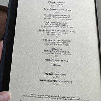 Nicole - Menu 4/19/23 - Modern European Near Me - Istanbul, 34