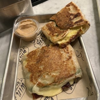 Win Son Bakery - bacon egg and cheese on scallion pancake - Taiwanese Near Me - Brooklyn, New York Win Son Bakery - bacon egg and cheese on scallion pancake - Taiwanese Near Me - Brooklyn, New York