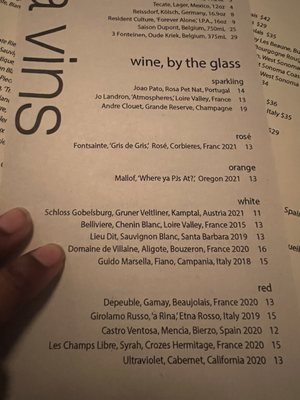 Menu photo 6 Bar a Vins Charlotte, NC