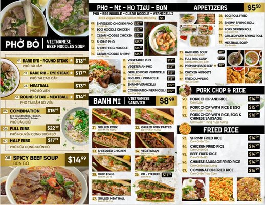 Menu photo 3 Pho Drive Thru  Orlando, FL