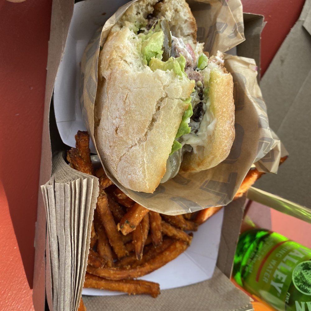 Gott's St. Helena - California Burger with sweet potato fries-add ranch!! - Burgers Near Me - Saint Helena, California Gott's St. Helena - California Burger with sweet potato fries-add ranch!! - Burgers Near Me - Saint Helena, California