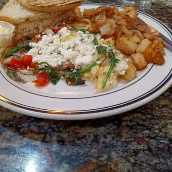 Mimi's Cafe - Vegetable omelette, onions, and sourdough toast - Breakfast & Brunch Near Me - Fontana, California