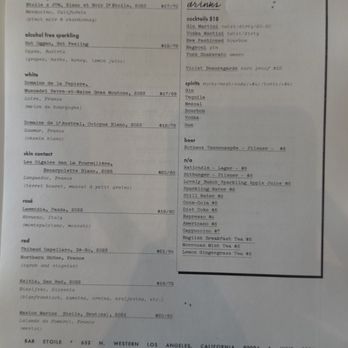 Bar Etoile - Menu - Wine Bars Near Me - Los Angeles, California