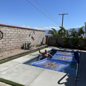 Handel's Pool Service - Hubby enjoying our new, Handel's Pool Service pool. - Swimming Pools Near Me Handel's Pool Service - Hubby enjoying our new, Handel's Pool Service pool. - Swimming Pools Near Me