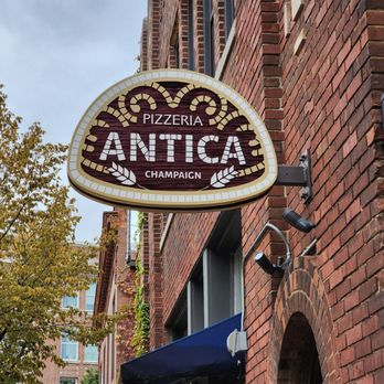 Pizzeria Antica - a sign for a restaurant - Pizza Near Me - Champaign, Illinois