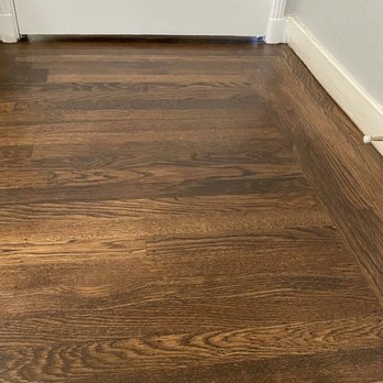 Elite Hardwood Flooring - Pic F - Finished floors! Antique Brown/Espresso mix, with Satin finish - Flooring Near Me - San Mateo, California
