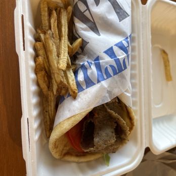 Nick The Greek - My gyros extra tomatoes and fries in the side . The lamb beef combo was so juicy !! - Greek Near Me - Los Angeles, California