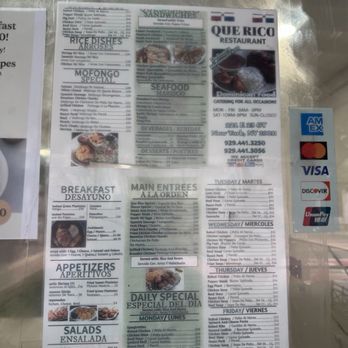 Que Rico - Menu - Dominican Near Me - New York, New York