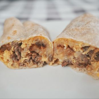 A's Burgers - Carne Asada Breakfast Burrito. Chopped up carne asada with scrambled egg and potatoes, all wrapped up in a warm tortilla. - Burgers Near Me - San Juan Capistrano, California