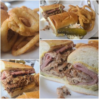 Neptune Diner - Cuban sandwich with onion rings. The onion rings are Awesome! Lightly battered and delicious! - Diners Near Me - Bayside, New York Neptune Diner - Cuban sandwich with onion rings. The onion rings are Awesome! Lightly battered and delicious! - Diners Near Me - Bayside, New York