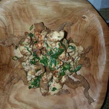 Husk - Fried chicken skins with pimento cheese ranch. Incredible. - American Near Me - Charleston, South Carolina Husk - Fried chicken skins with pimento cheese ranch. Incredible. - American Near Me - Charleston, South Carolina