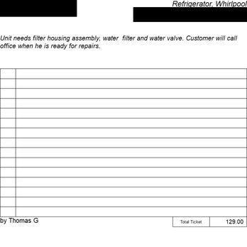 Allen's Appliance Service - 130 Invoice for just a 30 minute inspection. - Appliances & Repair Near Me Allen's Appliance Service - 130 Invoice for just a 30 minute inspection. - Appliances & Repair Near Me
