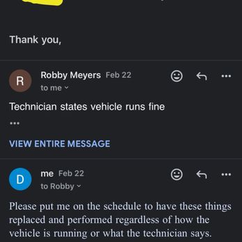 Varsity Ford - Just telling me "runs fine"just for it to one week later get a check engine light for the things the diesel has done to the engine/car. - Auto Repair Near Me - Ann Arbor, Michigan