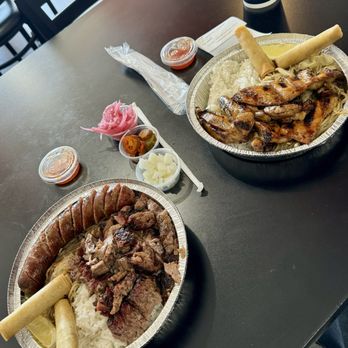 Smokin' Sammich - Brisket + Jalapeño sausage; hubby got the Chicken Teriyaki - Smokehouse Near Me - Las Vegas, Nevada Smokin' Sammich - Brisket + Jalapeño sausage; hubby got the Chicken Teriyaki - Smokehouse Near Me - Las Vegas, Nevada