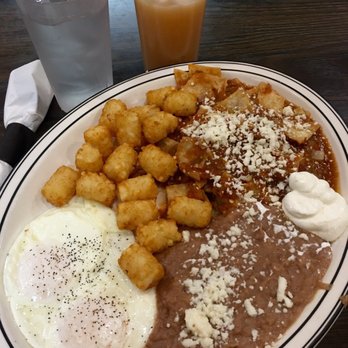 Flo's Coffee Shop - Chilaquiles w/salsa roja and grapefruit juice on Veteran's Day :) - Diners Near Me - El Monte, California Flo's Coffee Shop - Chilaquiles w/salsa roja and grapefruit juice on Veteran's Day :) - Diners Near Me - El Monte, California