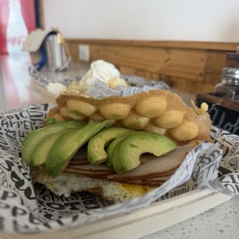 Aloha Waffle Bar - Avocado Egg Toast Waffle with added turkey - Coffee & Tea Near Me - Jacksonville, Florida