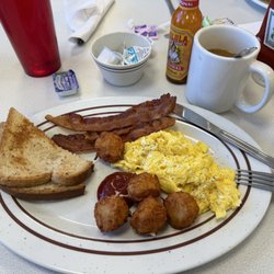 The OK Diner - The Basic Breakfast: Scrambled Eggs, Bacon, Toast and Coffee