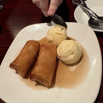 Lieu's Chinese Bistro - Banana Spring Rolls and ice cream - Chinese Near Me - Greenville, South Carolina