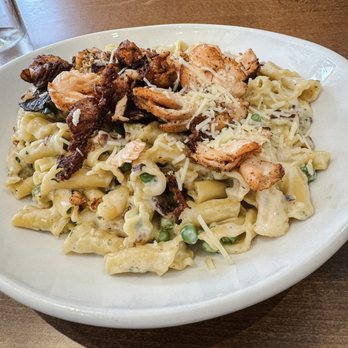 The Kitchen in Prospect Bar & Grill - Blackened Salmon Carbonara - New American Near Me - Prospect, Connecticut